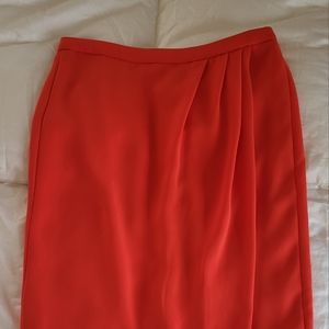 J.crew orange pencil front  pleated skirt. Size 0